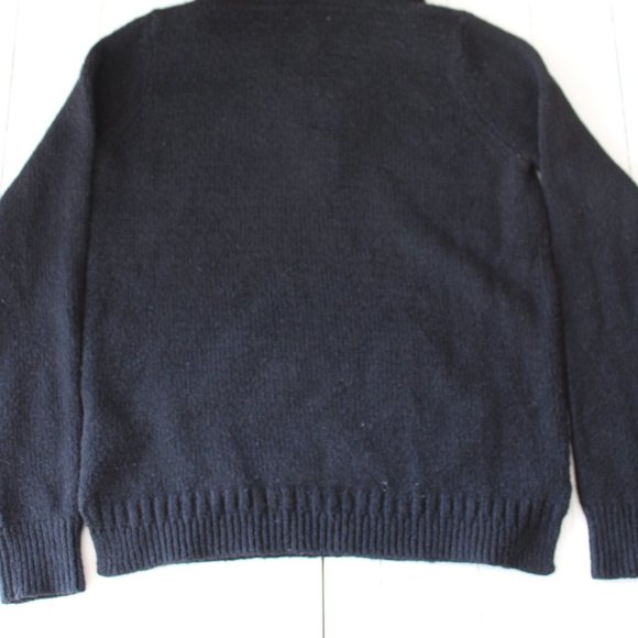 Black Knit Hoodie With Lace Up Neckline - Picture 7 of 7